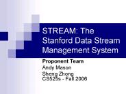 STREAM: The Stanford Data Stream Management System