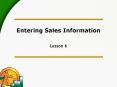 Entering Sales Information