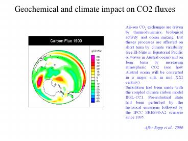 Geochemical and climate impact on CO2 fluxes
