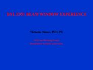 BNL E951 BEAM WINDOW EXPERIENCE
