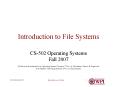 Introduction to File Systems PowerPoint PPT Presentation