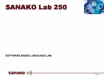 SANAKO Lab 250