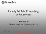 Faculty Mobile Computing at Rensselaer