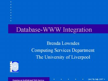 DatabaseWWW Integration