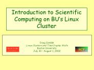 Introduction to Scientific Computing on BU