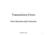 Error Detection and Correction