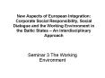 New Aspects of European Integration: Corporate Social Responsibility, Social Dialogue and the Workin PowerPoint PPT Presentation