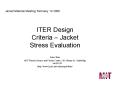 ITER Design Criteria Jacket Stress Evaluation PowerPoint PPT Presentation