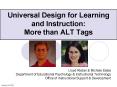 Universal Design for Learning and Instruction: More than ALT Tags PowerPoint PPT Presentation
