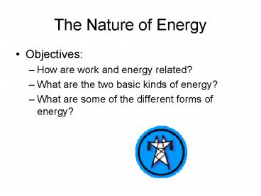 The Nature of Energy