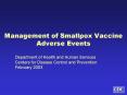 Management of Smallpox Vaccine Adverse Events PowerPoint PPT Presentation
