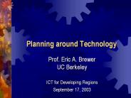Planning around Technology