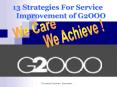 13 Strategies For Service Improvement of G2OOO PowerPoint PPT Presentation