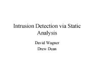 Intrusion Detection via Static Analysis