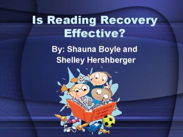Is Reading Recovery Effective