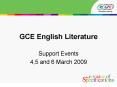 GCE English Literature PowerPoint PPT Presentation