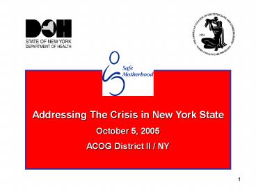 Addressing The Crisis in New York State