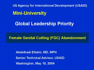 Female Genital Cutting FGC Abandonment