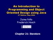 Chapter 21: Iterators