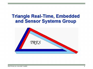 Triangle RealTime, Embedded and Sensor Systems Group