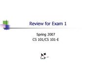 Review for Exam 1