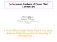 Performance Analysis of Power Plant Condensers PowerPoint PPT Presentation