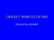 CRICKET WORLD CUP 2003