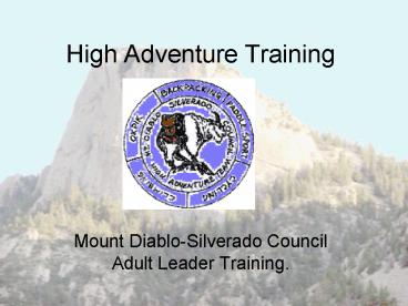 High Adventure Training