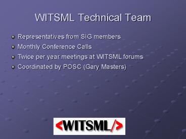 WITSML Technical Team
