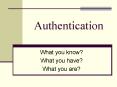 Authentication PowerPoint PPT Presentation
