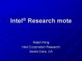 Intel Research mote PowerPoint PPT Presentation