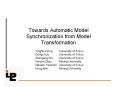 Towards Automatic Model Synchronization from Model Transformation PowerPoint PPT Presentation