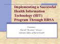 Implementing a Successful Health Information Technology HIT Program Through HRSA PowerPoint PPT Presentation