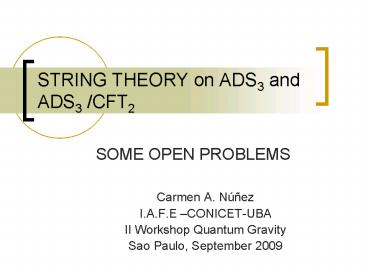 STRING THEORY on ADS3 and ADS3 CFT2
