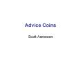 Advice Coins PowerPoint PPT Presentation
