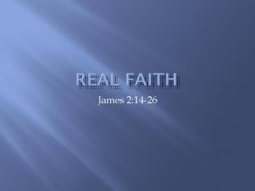 Real Faith