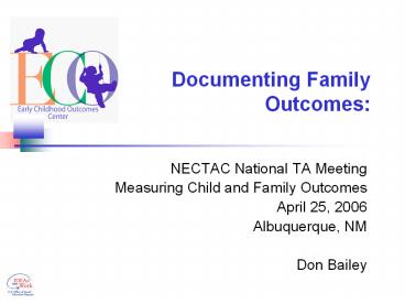 Documenting Family Outcomes: