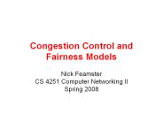 Congestion Control and Fairness Models