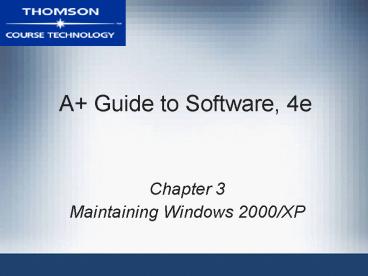 A  Guide to Software, 4e