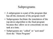 Subprograms