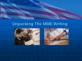 Unpacking The MME Writing PowerPoint PPT Presentation