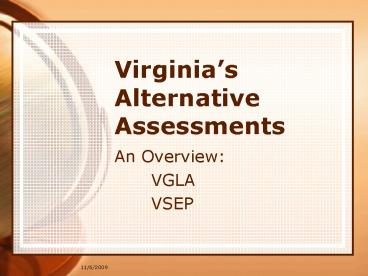 Virginias Alternative Assessments
