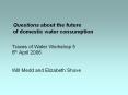 Questions about the future of domestic water consumption PowerPoint PPT Presentation