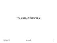 The Capacity Constraint