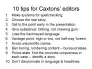 10 tips for Caxtons editors
