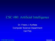 CSC 480: Artificial Intelligence