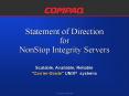 Statement of Direction for NonStop Integrity Servers PowerPoint PPT Presentation