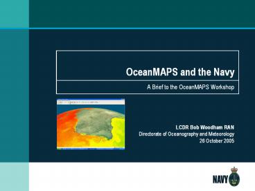 OceanMAPS and the Navy