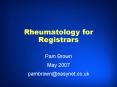 Rheumatology for Registrars PowerPoint PPT Presentation