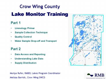 Crow Wing County Lake Monitor Training
